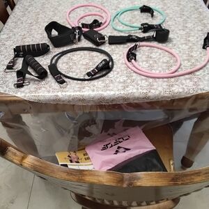 Cofof Pink and Black Resistance Bands Set 4 Bands And More